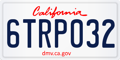 CA license plate 6TRP032