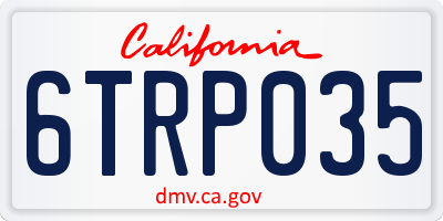 CA license plate 6TRP035