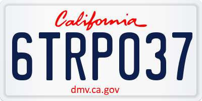 CA license plate 6TRP037