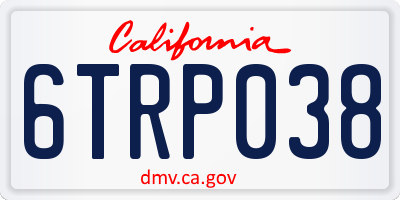 CA license plate 6TRP038