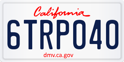 CA license plate 6TRP040