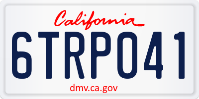 CA license plate 6TRP041