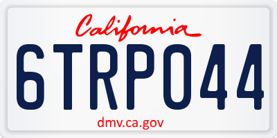 CA license plate 6TRP044