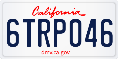 CA license plate 6TRP046