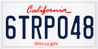 CA license plate 6TRP048