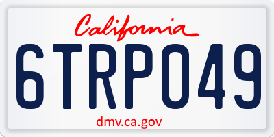CA license plate 6TRP049