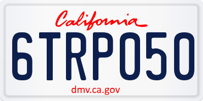 CA license plate 6TRP050
