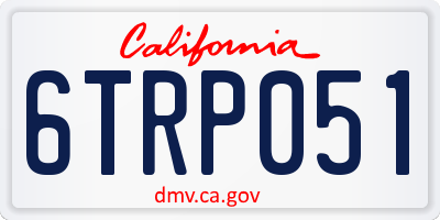 CA license plate 6TRP051