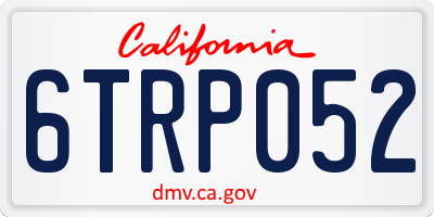 CA license plate 6TRP052