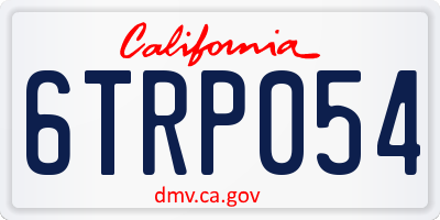 CA license plate 6TRP054