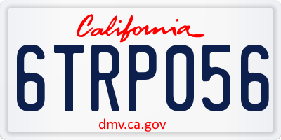 CA license plate 6TRP056