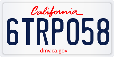 CA license plate 6TRP058