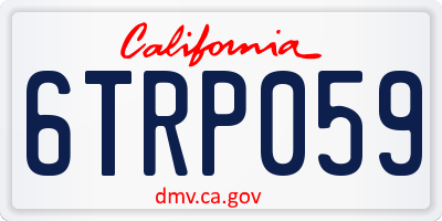 CA license plate 6TRP059