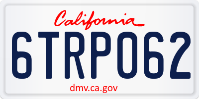 CA license plate 6TRP062
