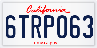 CA license plate 6TRP063