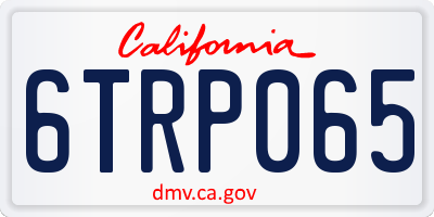 CA license plate 6TRP065
