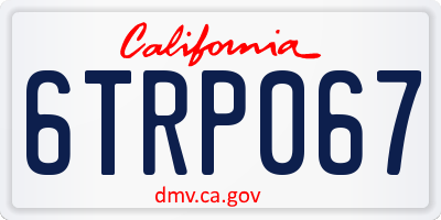 CA license plate 6TRP067