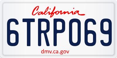 CA license plate 6TRP069
