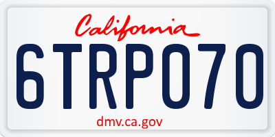 CA license plate 6TRP070