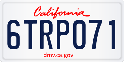 CA license plate 6TRP071
