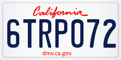 CA license plate 6TRP072