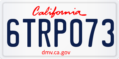 CA license plate 6TRP073