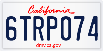CA license plate 6TRP074