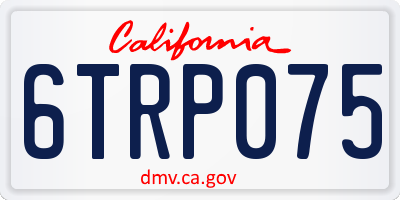 CA license plate 6TRP075