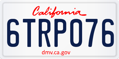 CA license plate 6TRP076