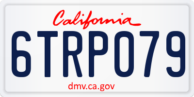 CA license plate 6TRP079