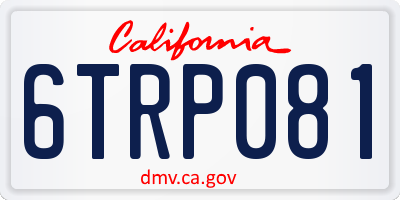 CA license plate 6TRP081