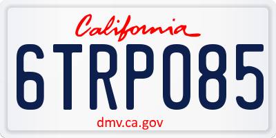 CA license plate 6TRP085