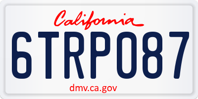 CA license plate 6TRP087