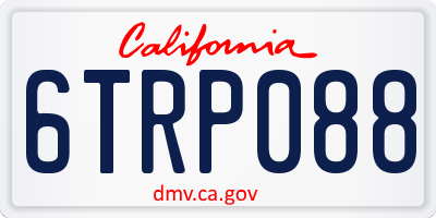 CA license plate 6TRP088