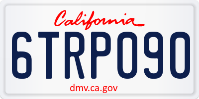 CA license plate 6TRP090