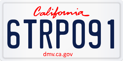 CA license plate 6TRP091