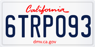 CA license plate 6TRP093