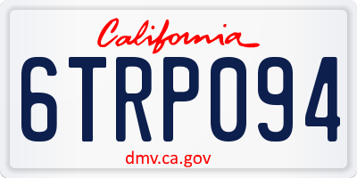 CA license plate 6TRP094