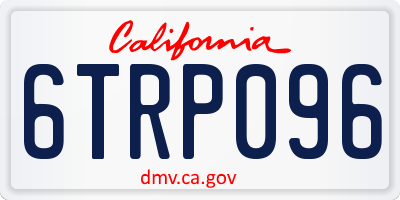 CA license plate 6TRP096