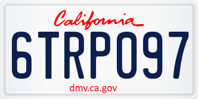 CA license plate 6TRP097