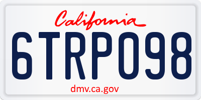CA license plate 6TRP098