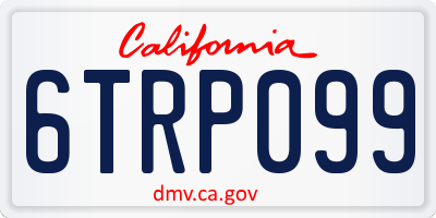 CA license plate 6TRP099
