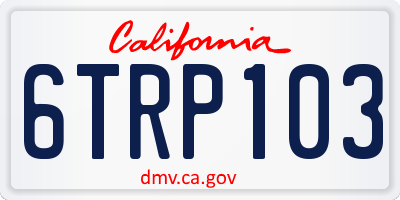 CA license plate 6TRP103
