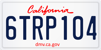 CA license plate 6TRP104