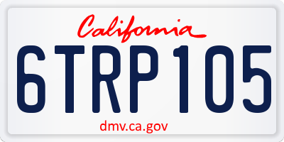 CA license plate 6TRP105