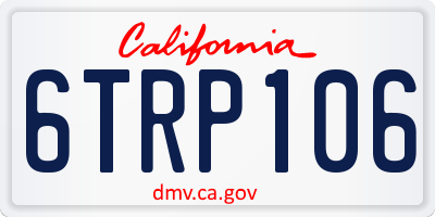 CA license plate 6TRP106