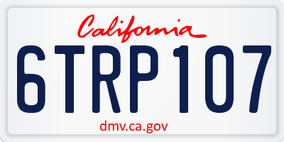 CA license plate 6TRP107