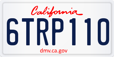 CA license plate 6TRP110