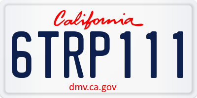 CA license plate 6TRP111