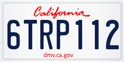 CA license plate 6TRP112
